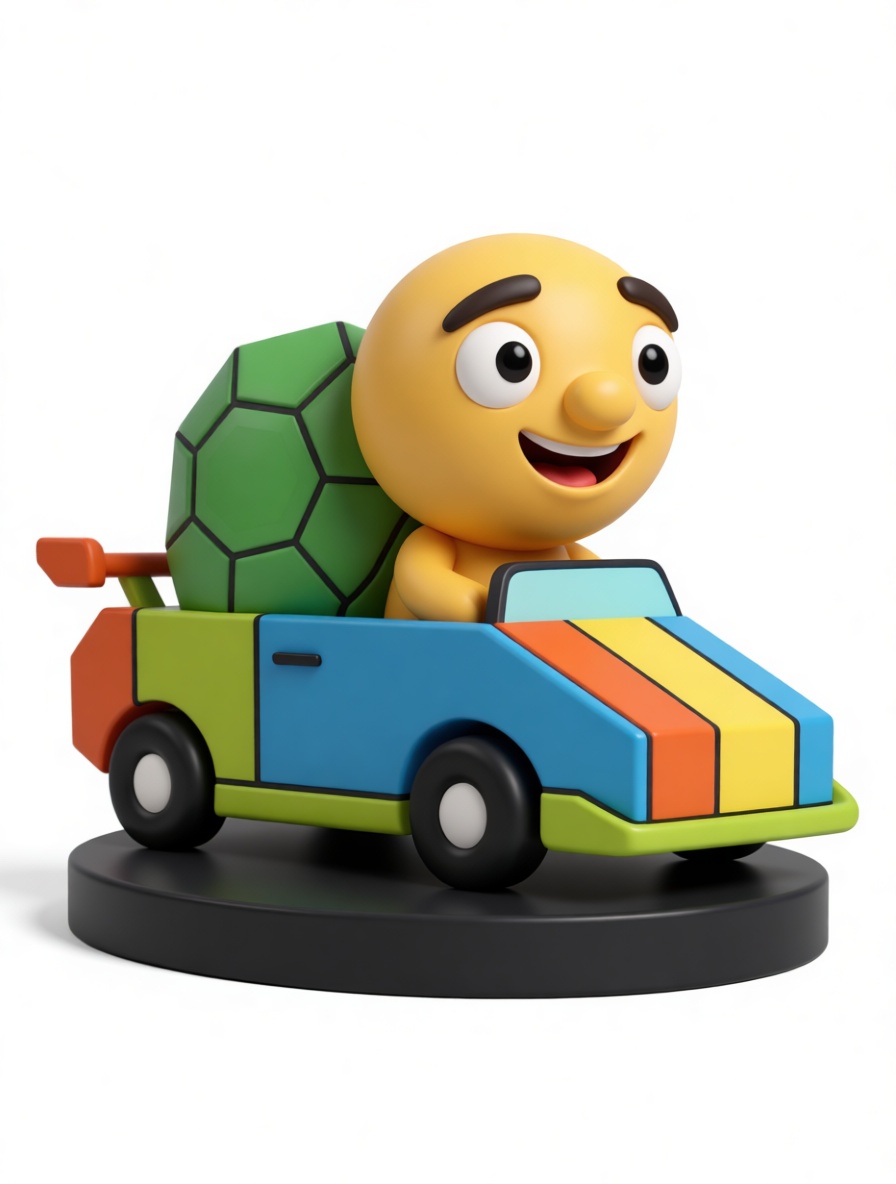 Emoji Turtle Racer Figurine free 3D printable STL