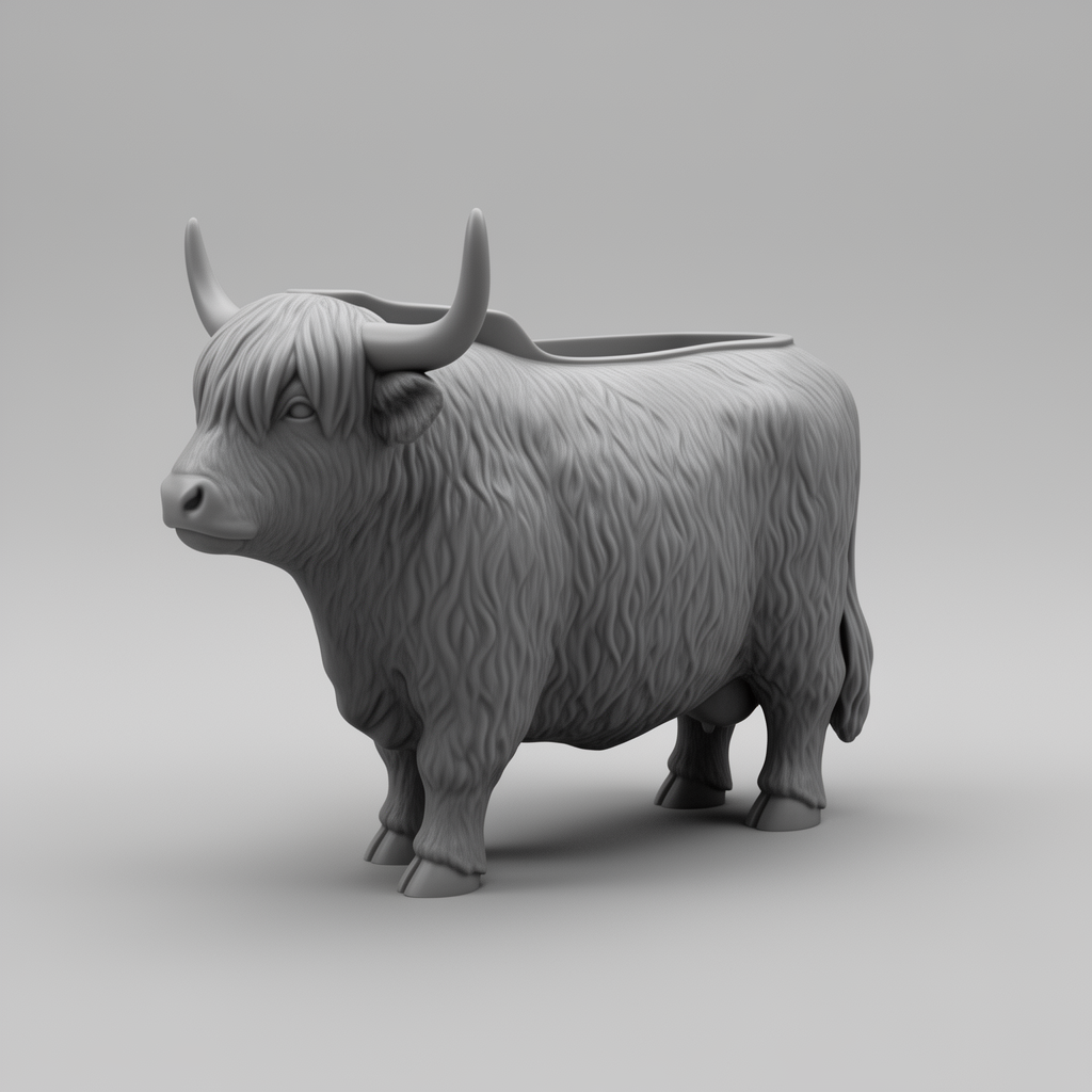 Highland Cow Dish free 3D printable STL