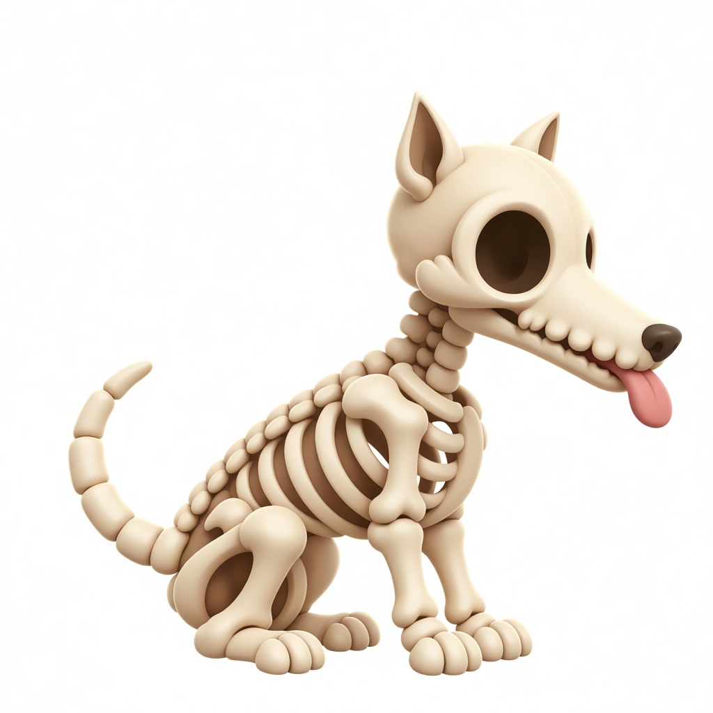 Cartoon Dog Skeleton Figurine free 3D printable STL