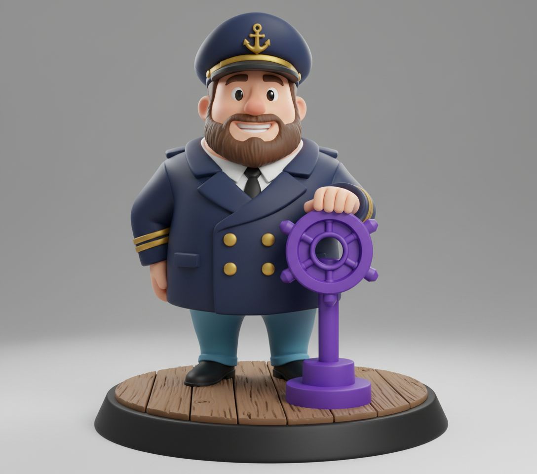Cartoon Ship Captain Figurine free 3D printable STL