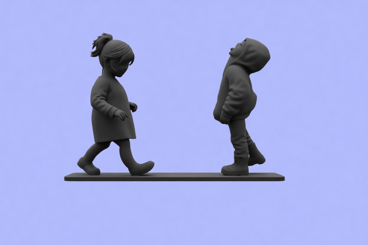 Children Walking Figurine free 3D printable STL