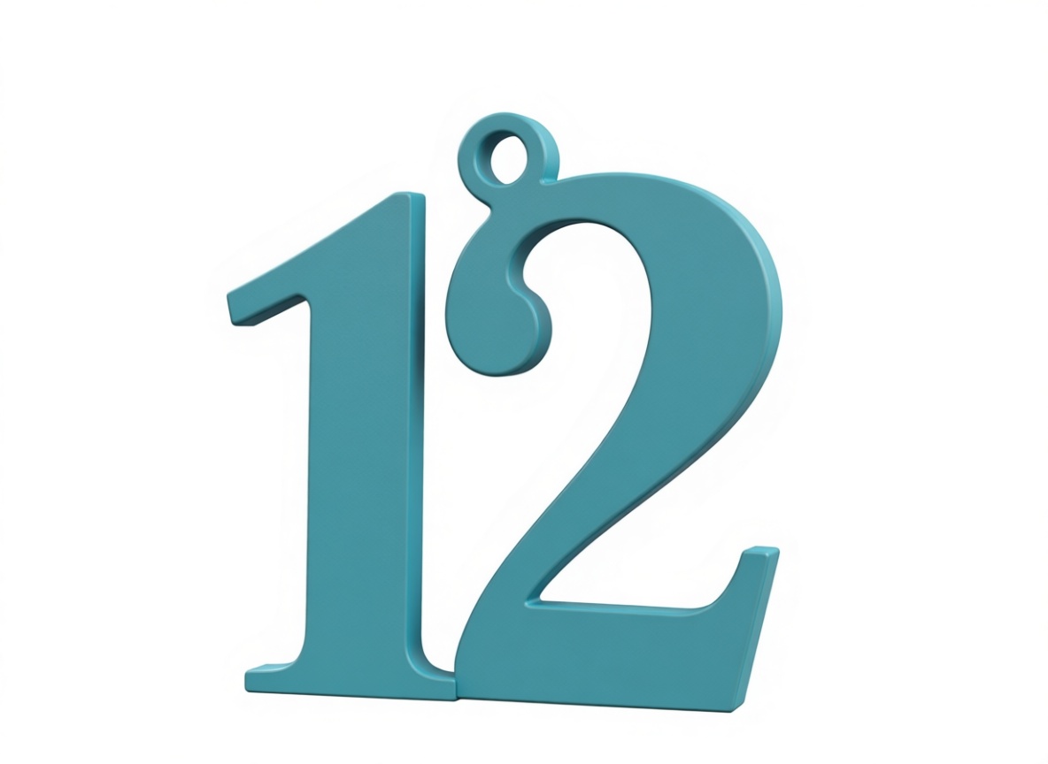Number 12 Keychain free 3D printable STL