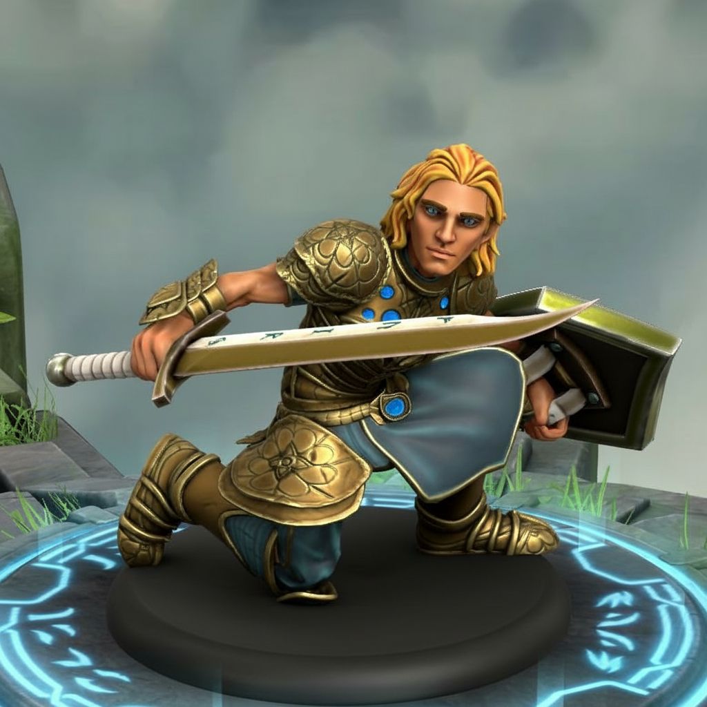 Blonde Knight Miniature - Free 3D Printable STL File