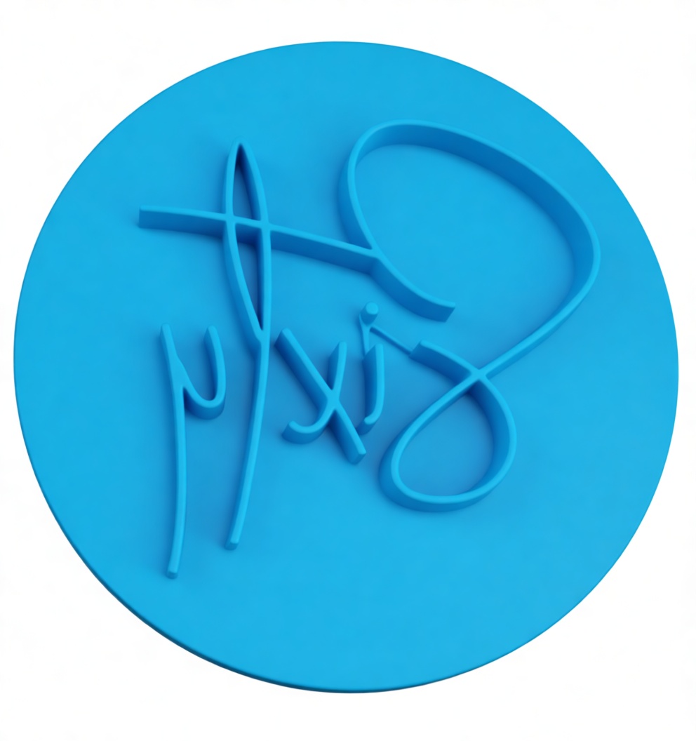 Stylized Blue Signature Plaque free 3D printable STL