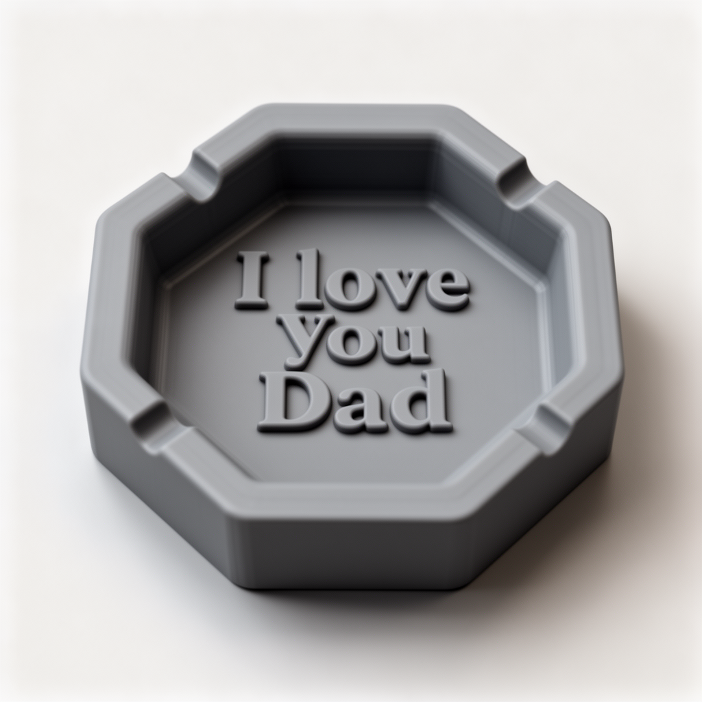 Octagon Ashtray Dad free 3D printable STL