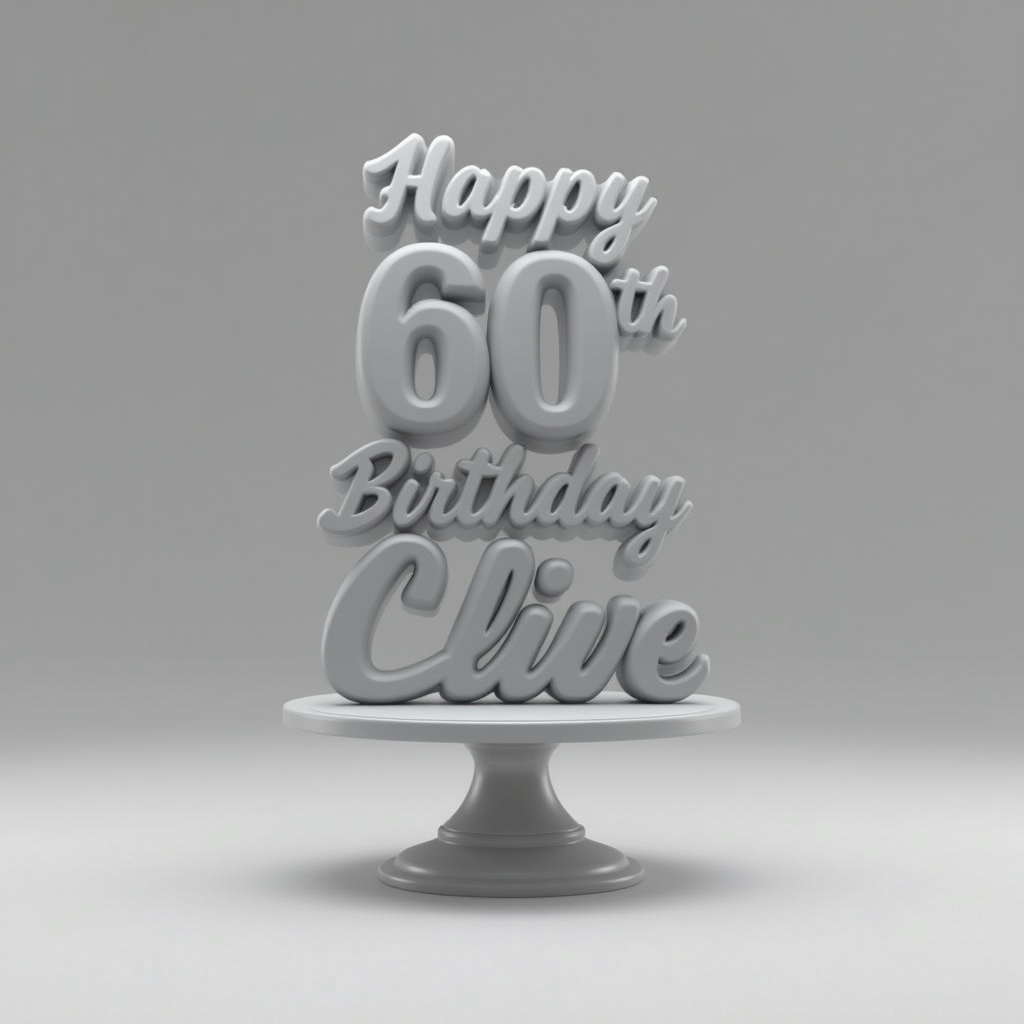 60th Birthday Cake Topper free 3D printable STL