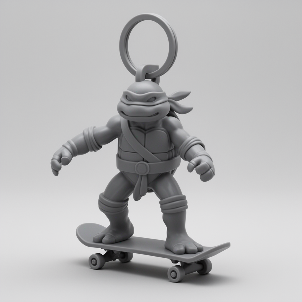 Teenage Mutant Ninja Turtle Keychain free 3D printable STL