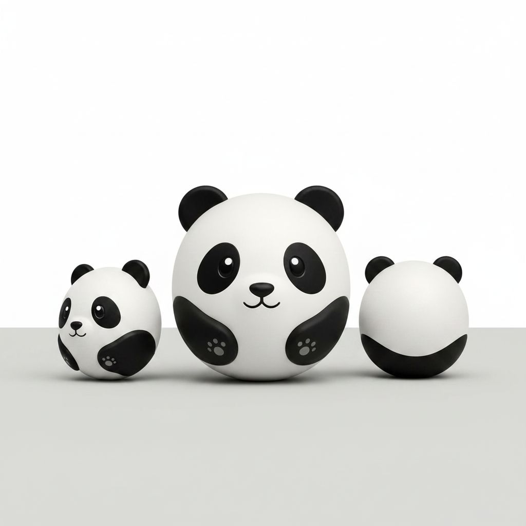 Panda Roly-Poly Figurines free 3D printable STL