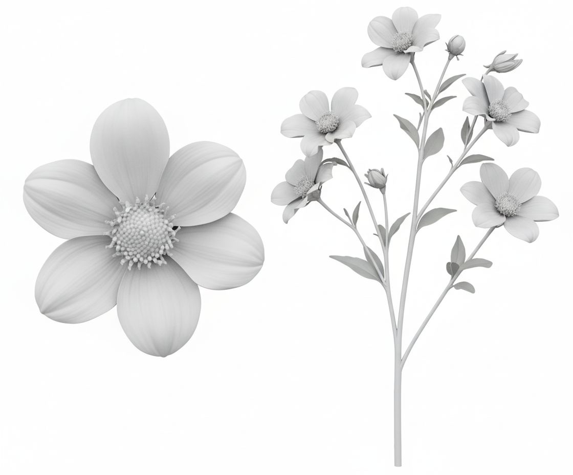 Cosmos Flower Sprig free 3D printable STL