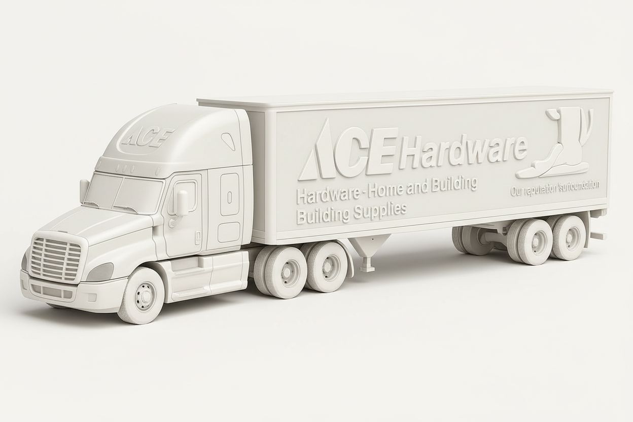 3D White Delivery Truck free 3D printable STL