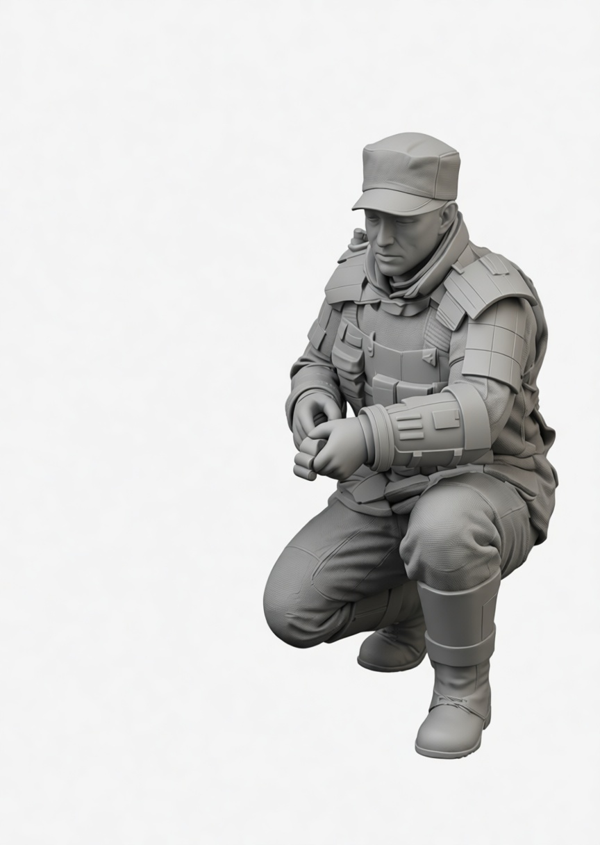 Kneeling Soldier Figurine free 3D printable STL