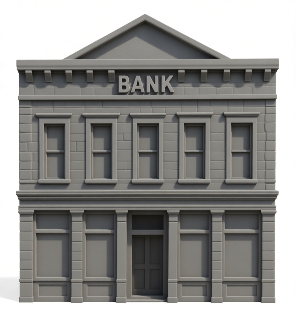 Classic Bank Building Model free 3D printable STL