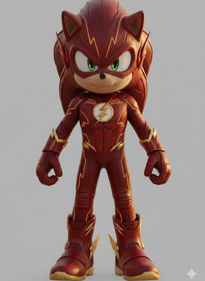 Flash Sonic Figurine free 3D printable STL