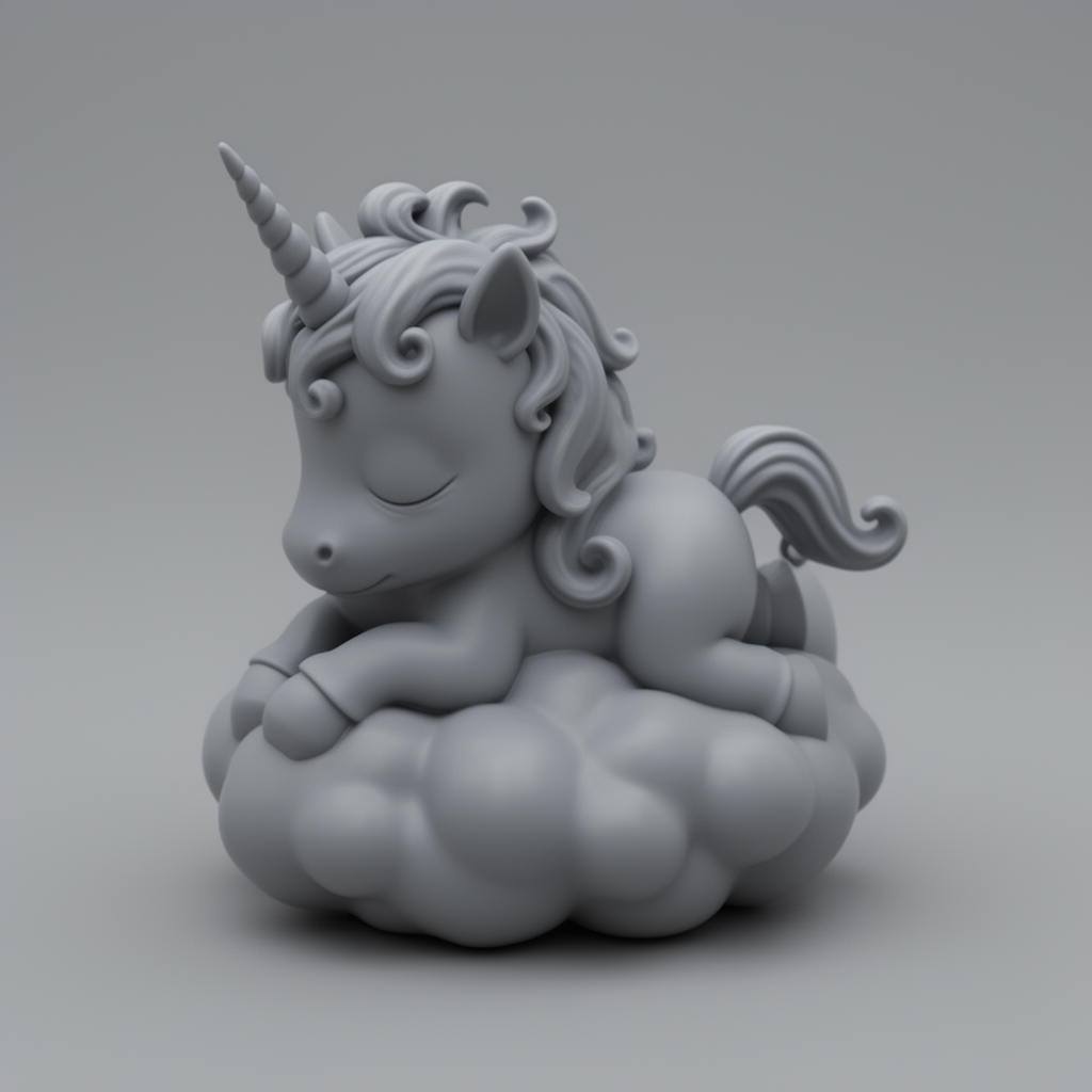 Sleeping Baby Unicorn Figurine free 3D printable STL