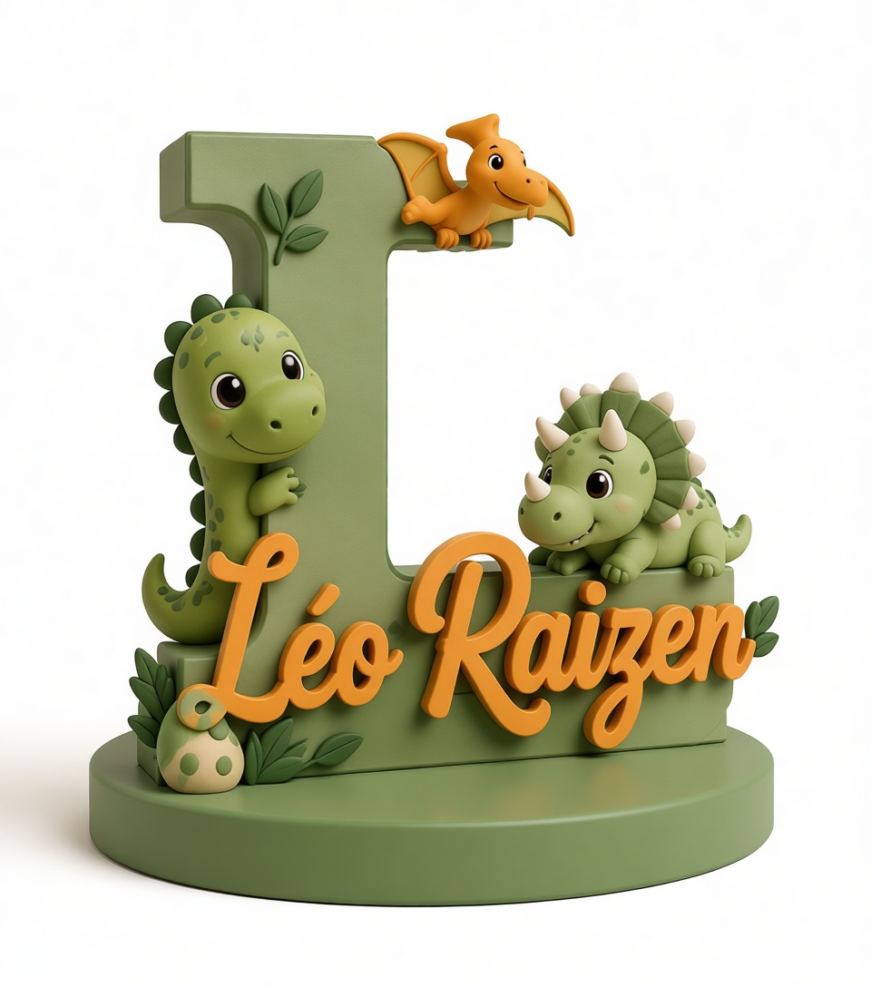 Dinosaur Themed Name Plaque free 3D printable STL