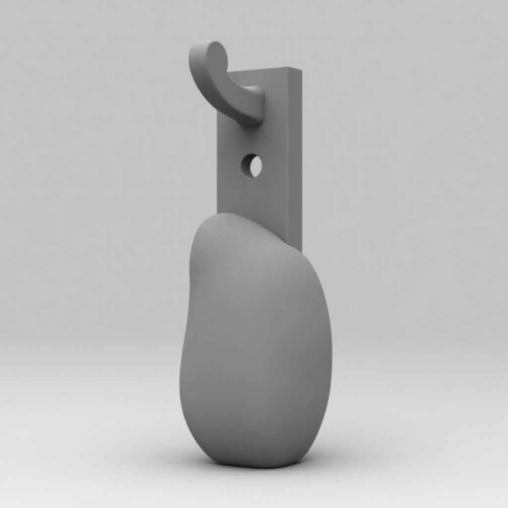 Potato-shaped Wall Hook free 3D printable STL