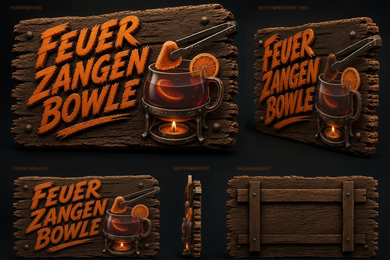 Feuerzangenbowle Sign Plaque free 3D printable STL