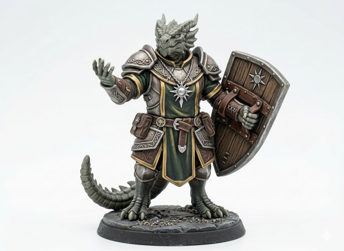 Lizardfolk Paladin Figurine free 3D printable STL