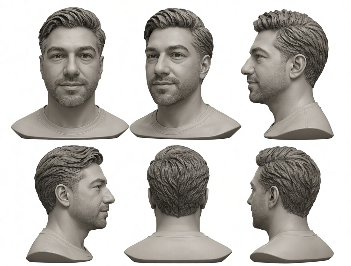 Realistic Male Head Bust free 3D printable STL