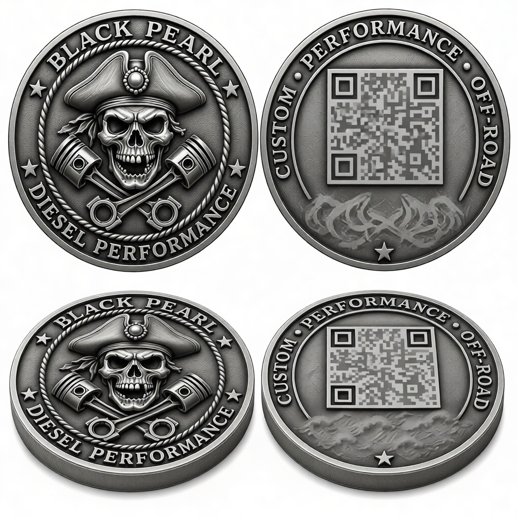 Black Pearl Diesel Coin free 3D printable STL