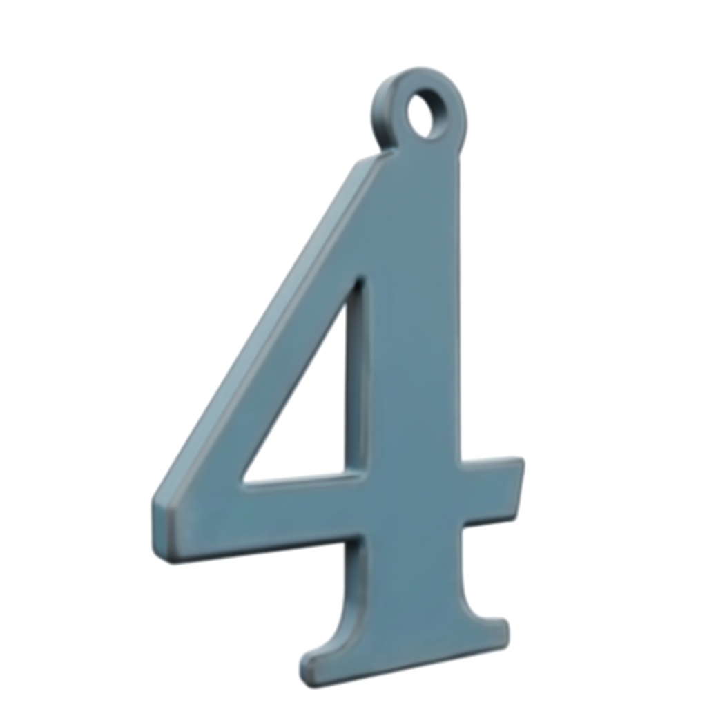 Number 4 Pendant free 3D printable STL