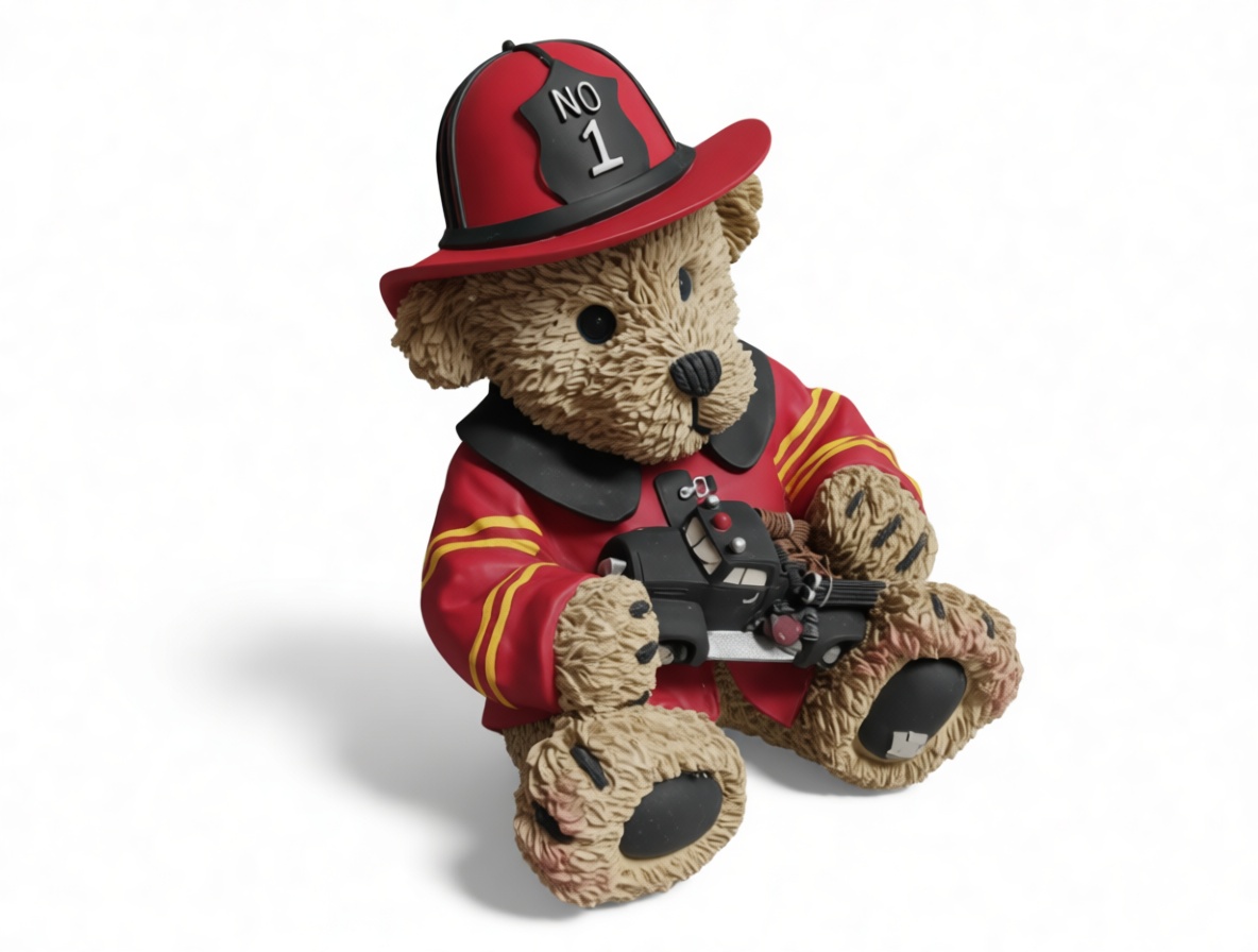Firefighter Teddy Bear Figurine free 3D printable STL