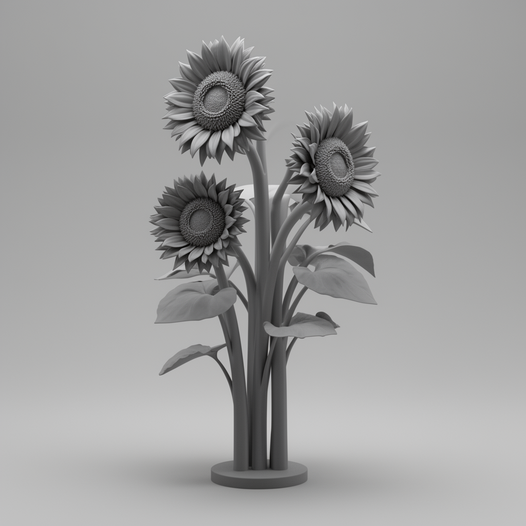 Sunflower Bouquet Figurine free 3D printable STL