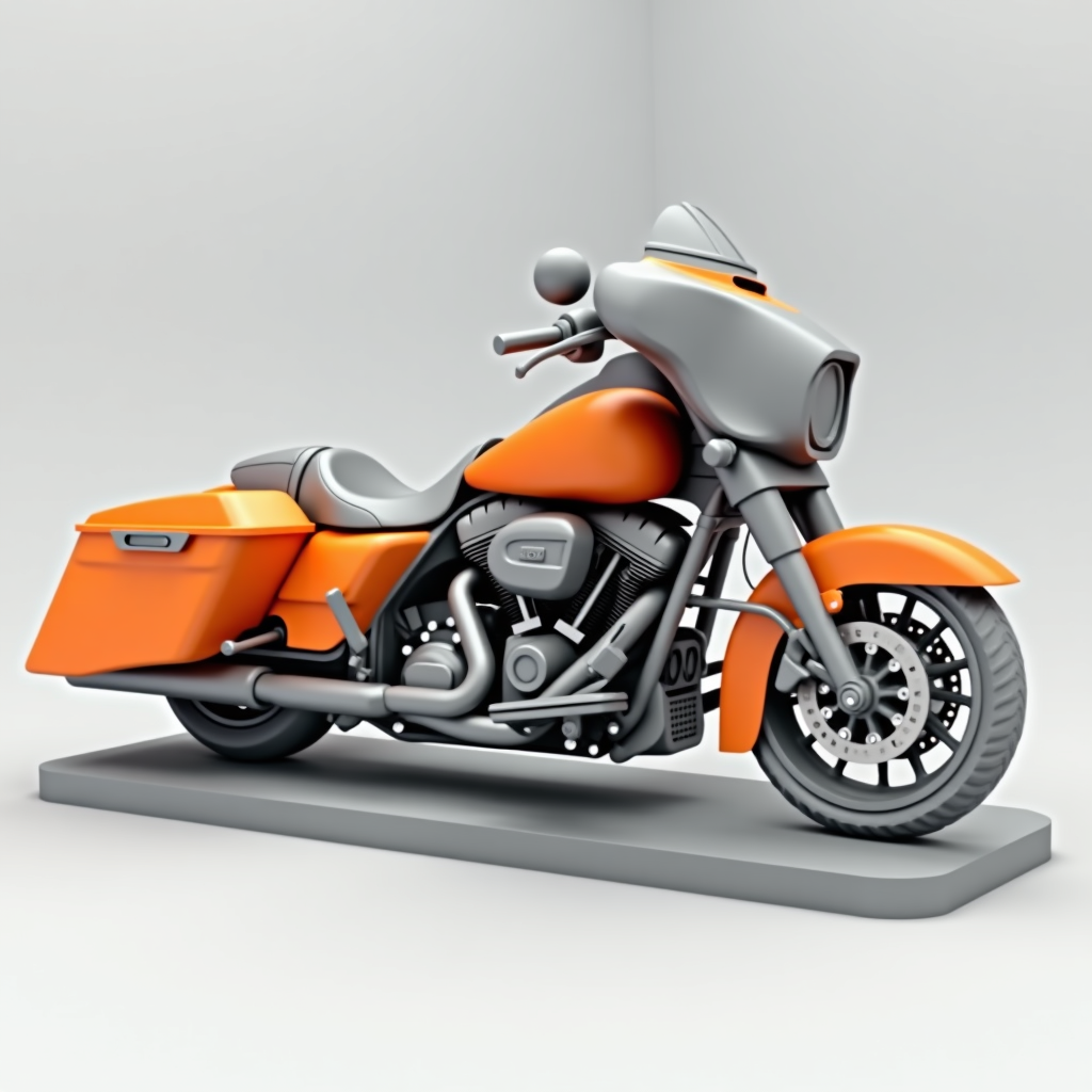 Bright Orange Harley Davidson free 3D printable STL