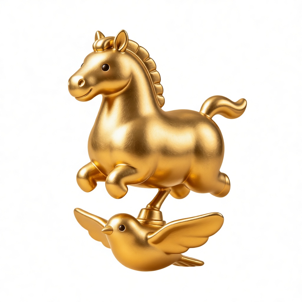 Golden Horse Weathervane Model free 3D printable STL