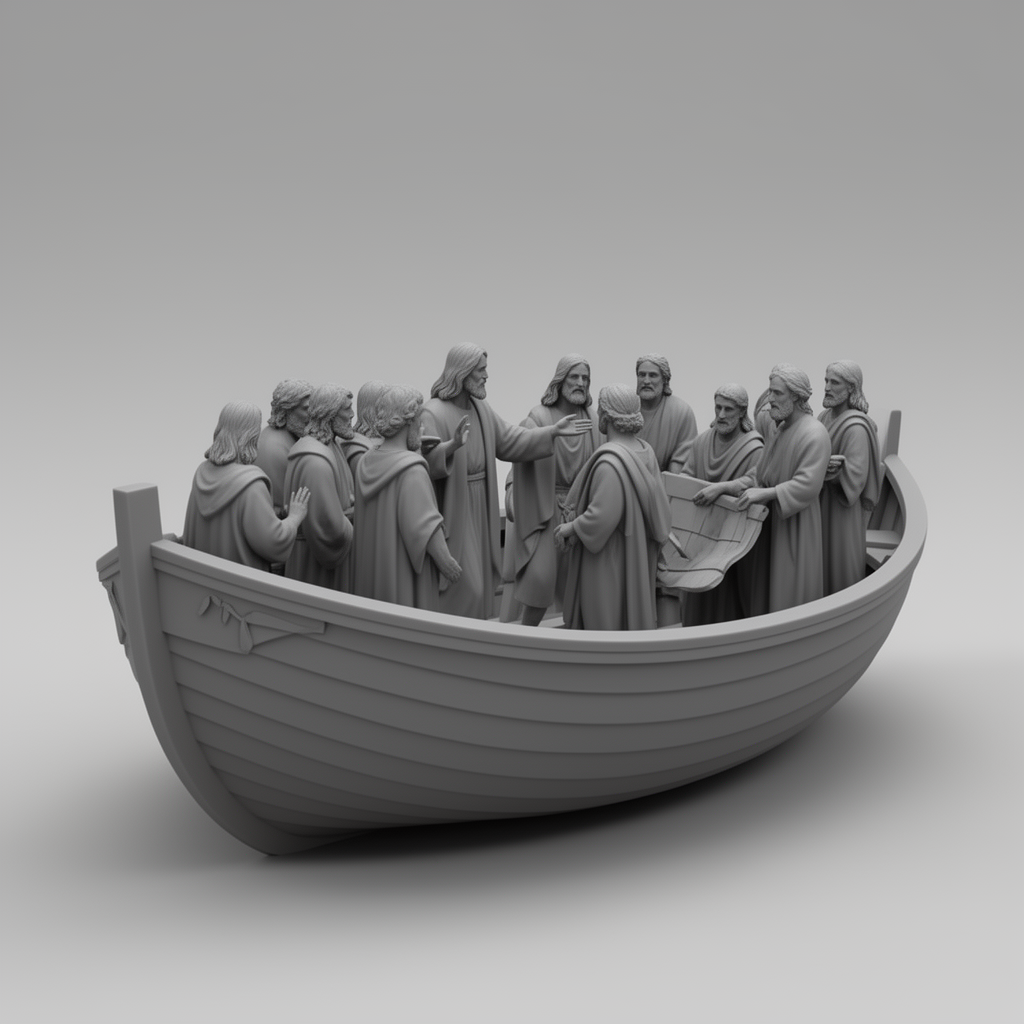Barca Hebrea with Jesus Figurine free 3D printable STL