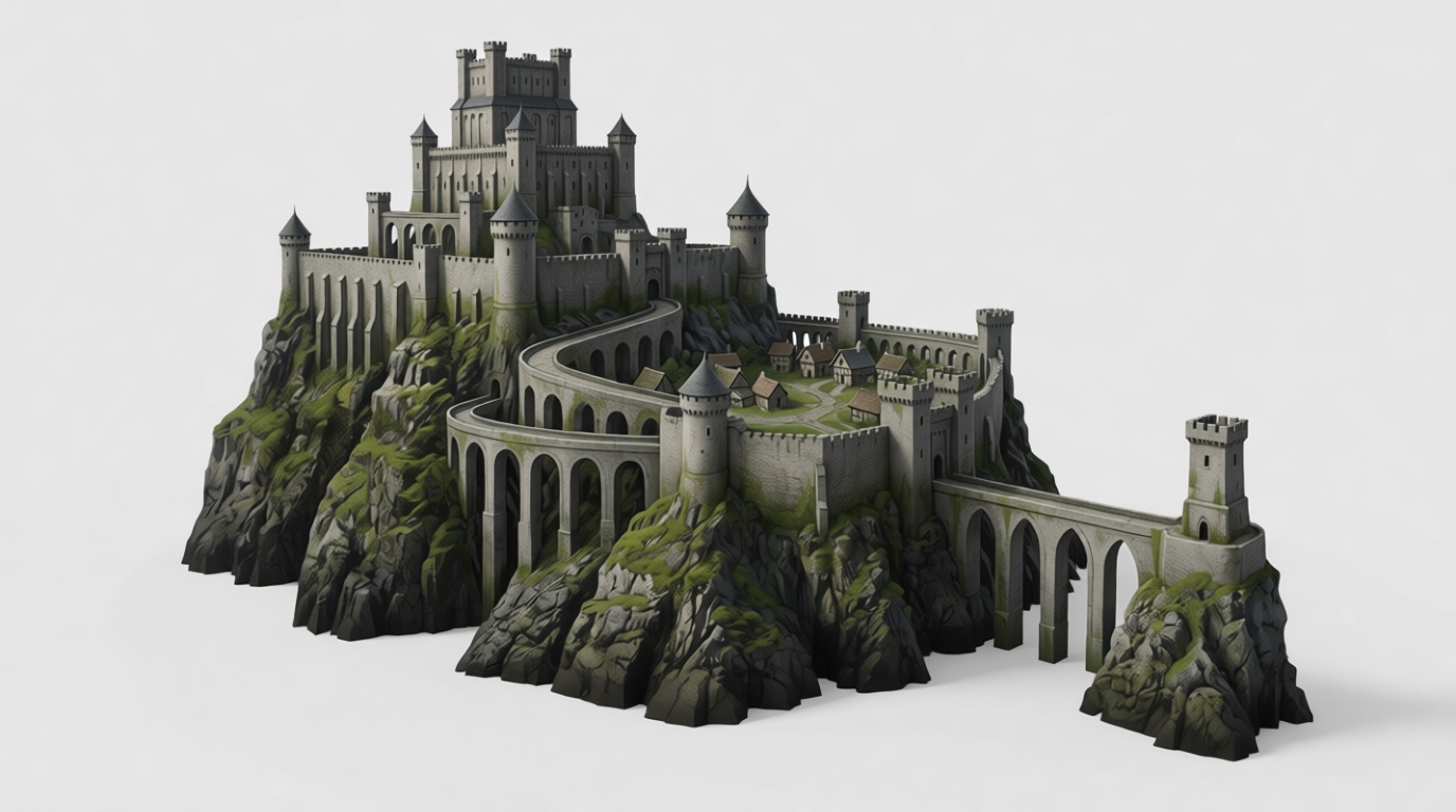 Fantasy Castle Model free 3D printable STL