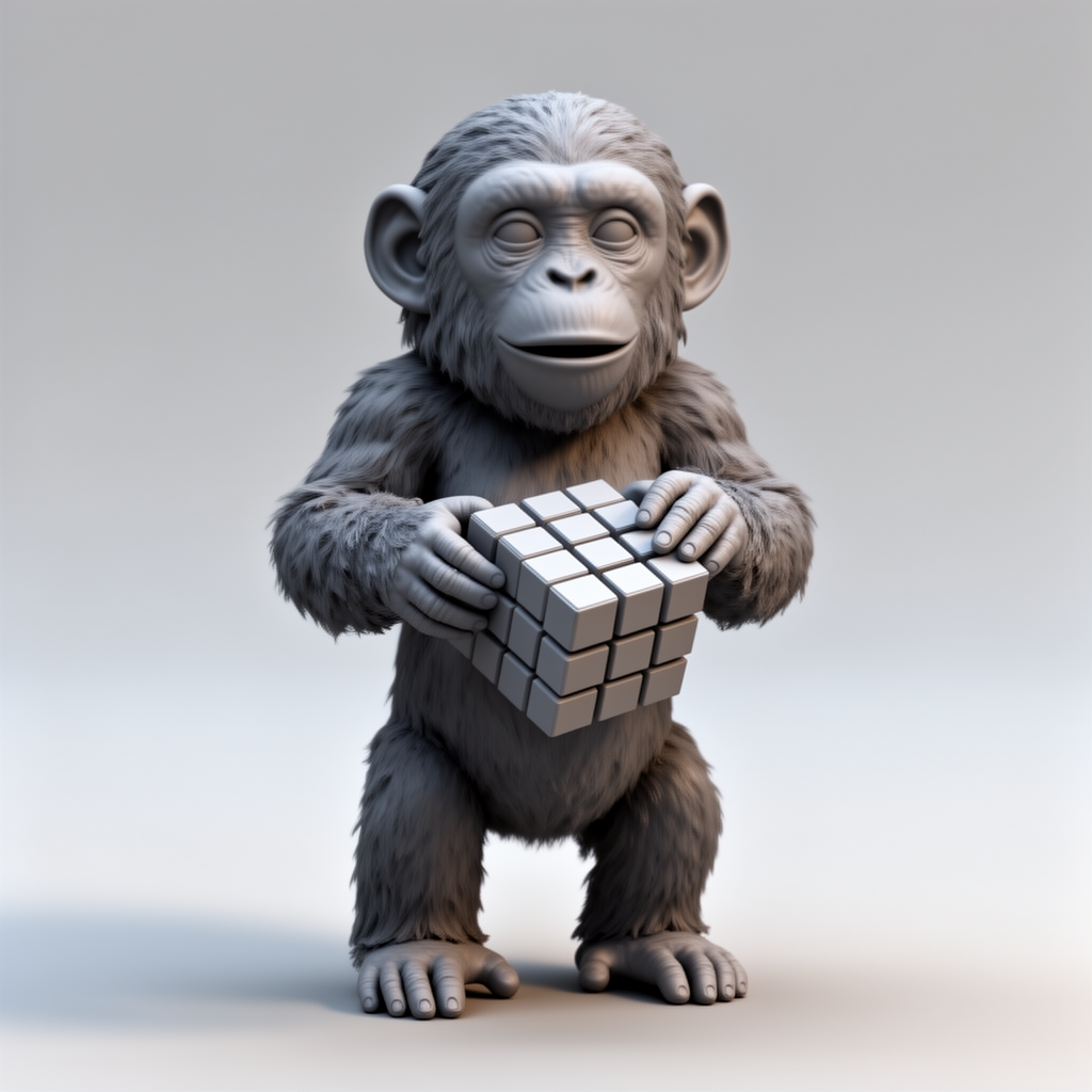 Baby Chimpanzee Figurine free 3D printable STL