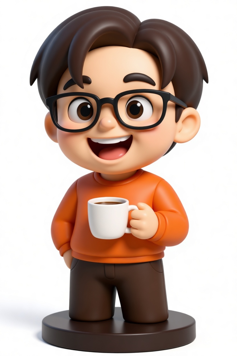 Boy with Coffee Figurine free 3D printable STL