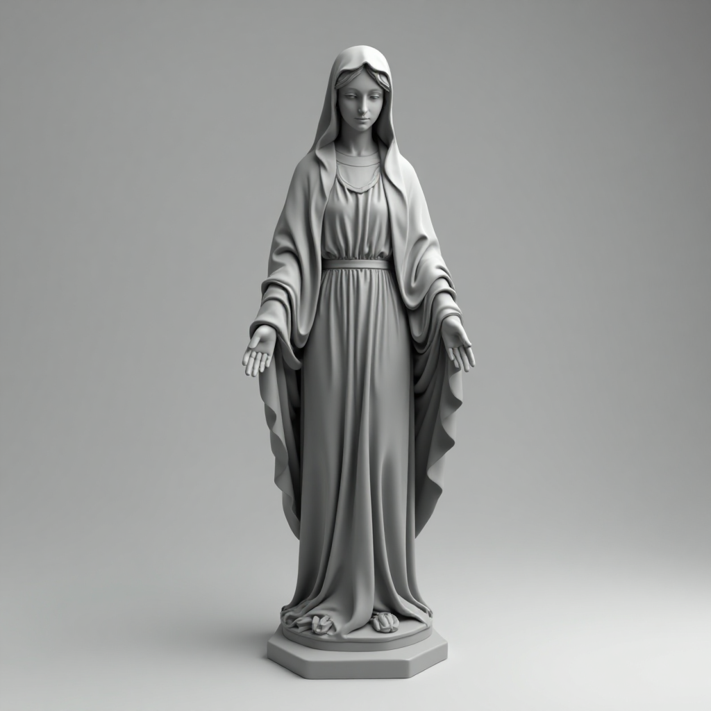 Blessed Virgin Mary Statue free 3D printable STL