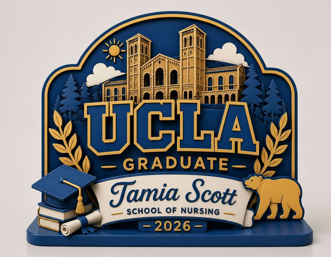 UCLA Graduate Plaque free 3D printable STL