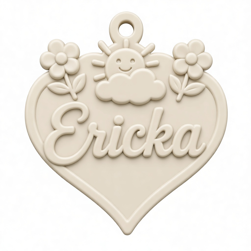 Ericka Heart Tag free 3D printable STL
