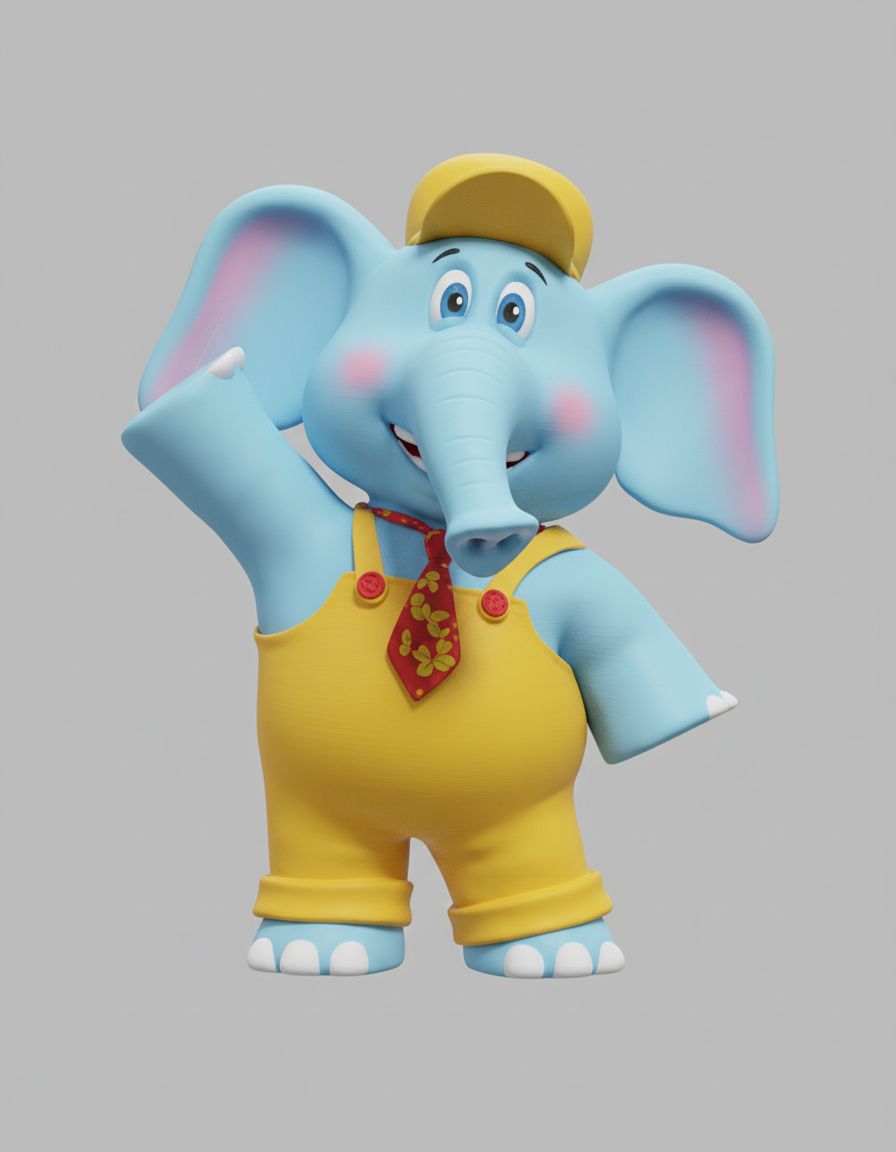 Cartoon Elephant Figurine free 3D printable STL