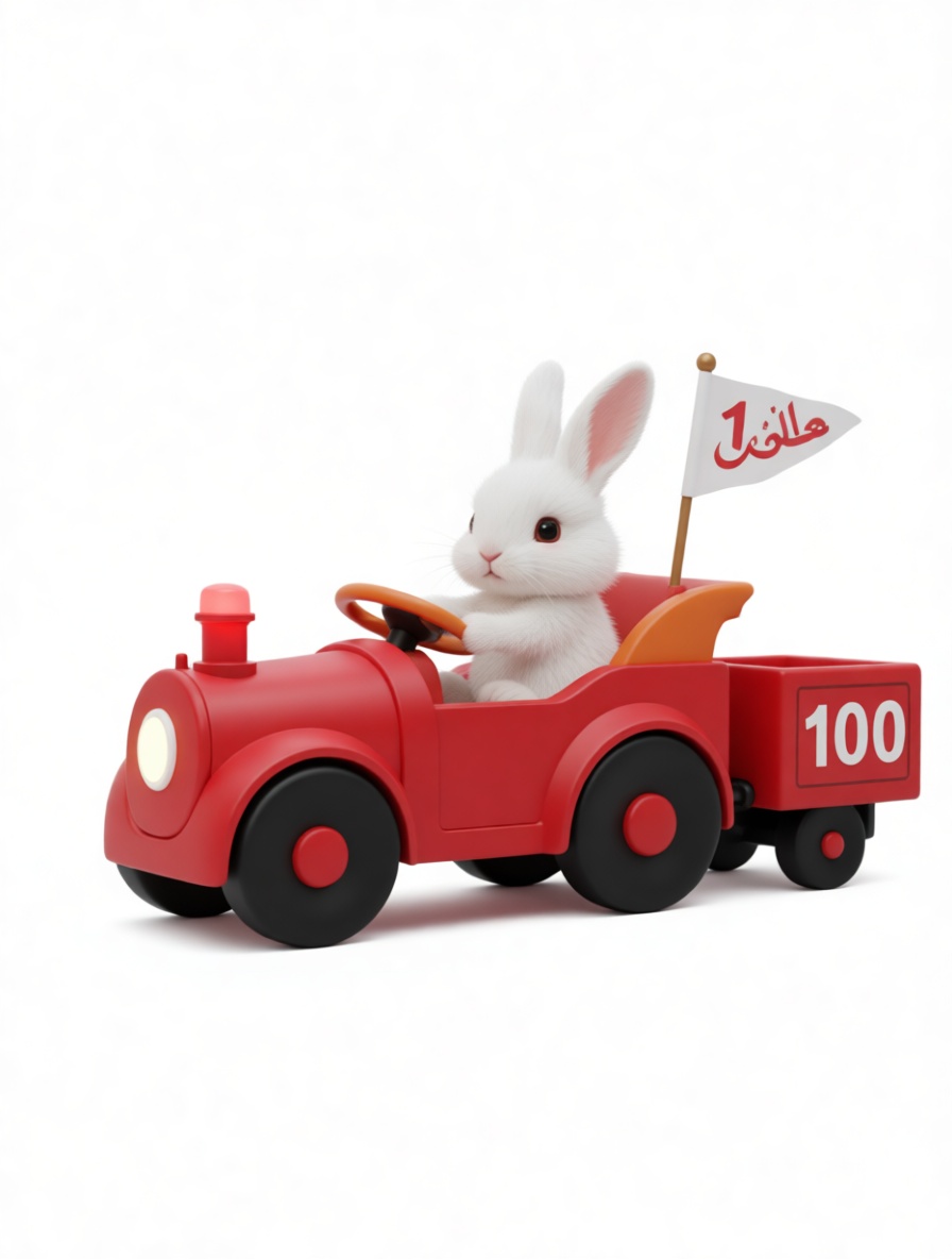White Bunny Car Figurine free 3D printable STL