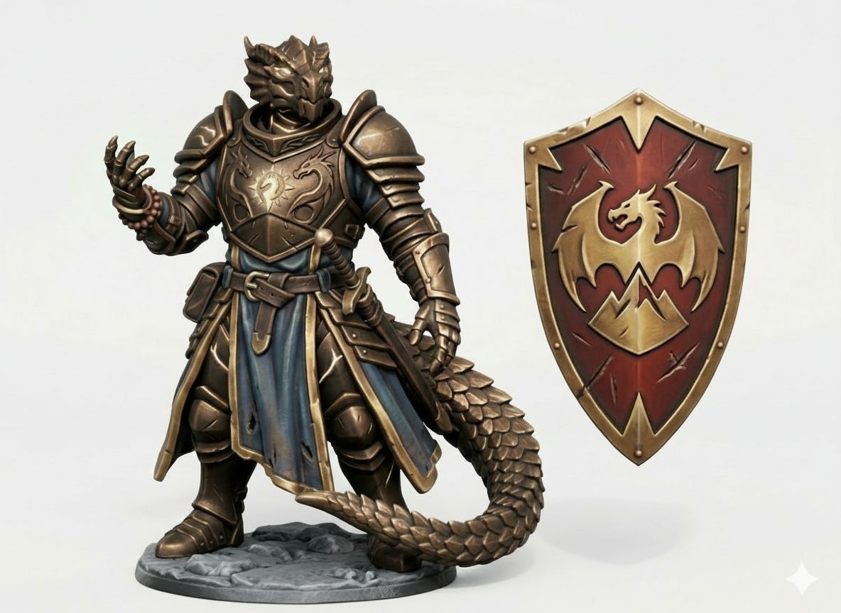 Dragonborn Paladin Figurine free 3D printable STL