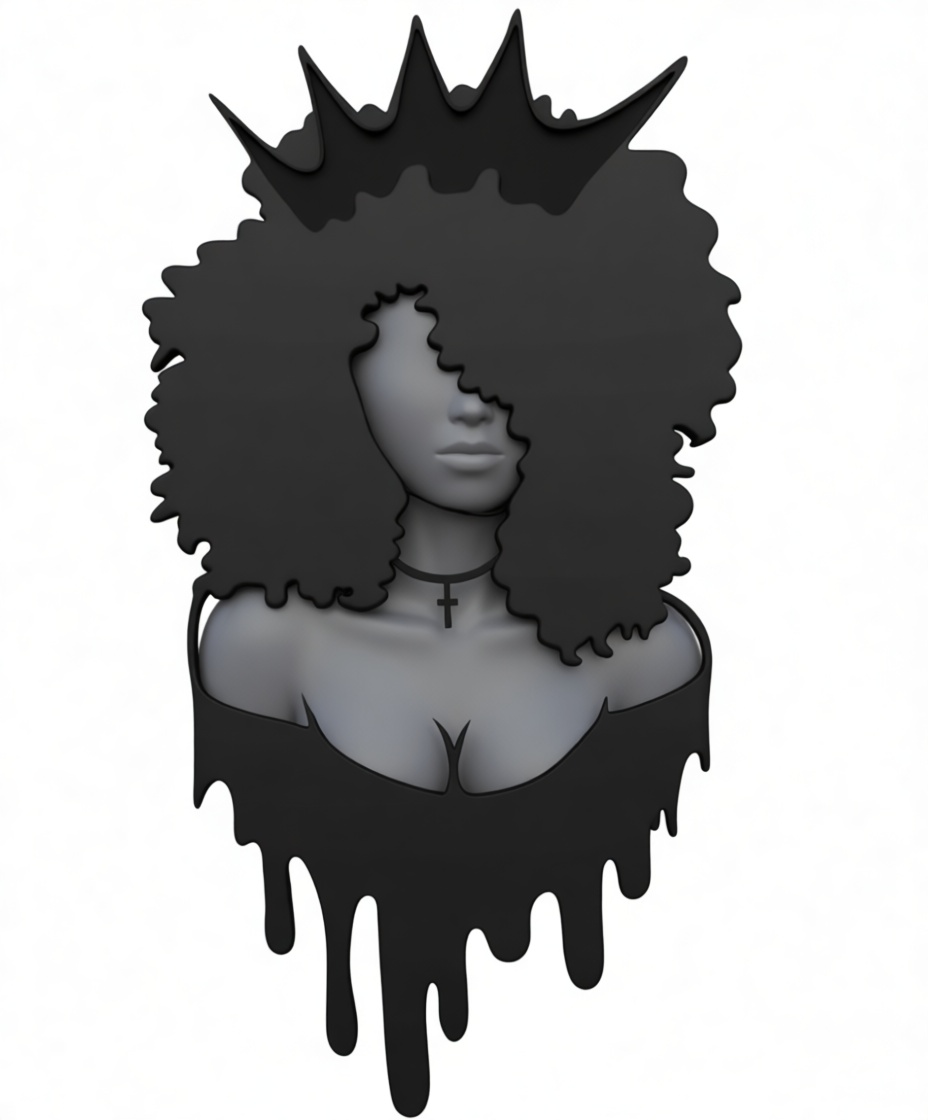 Afro Woman Bust free 3D printable STL