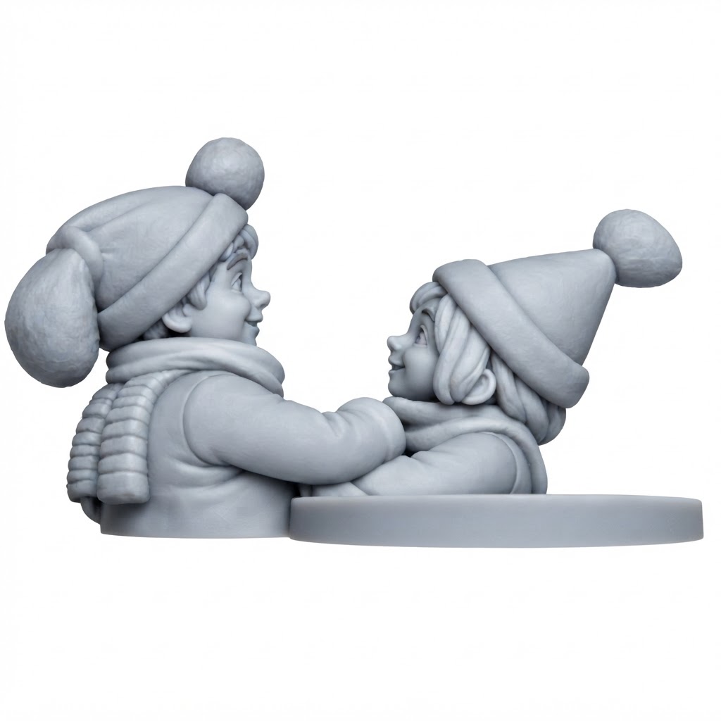 Winter Children Bust free 3D printable STL