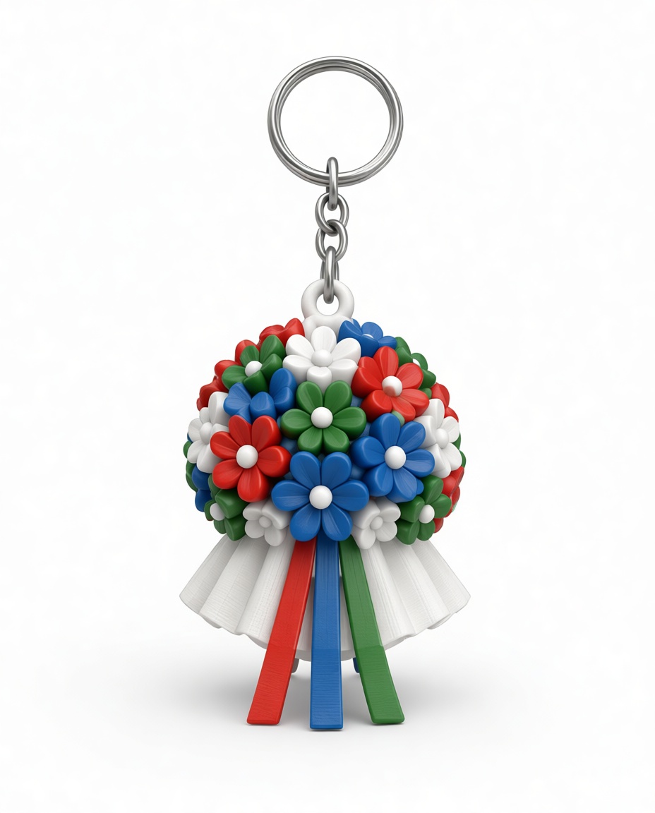Floral Bouquet Keychain free 3D printable STL