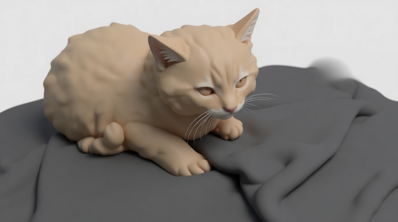 Orange Tabby Cat Figurine free 3D printable STL