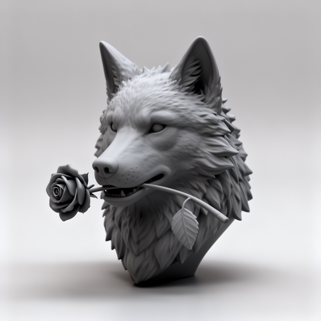 Wolf Head Sculpture free 3D printable STL