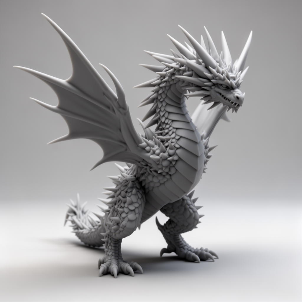 Spiky Dragon Figurine free 3D printable STL