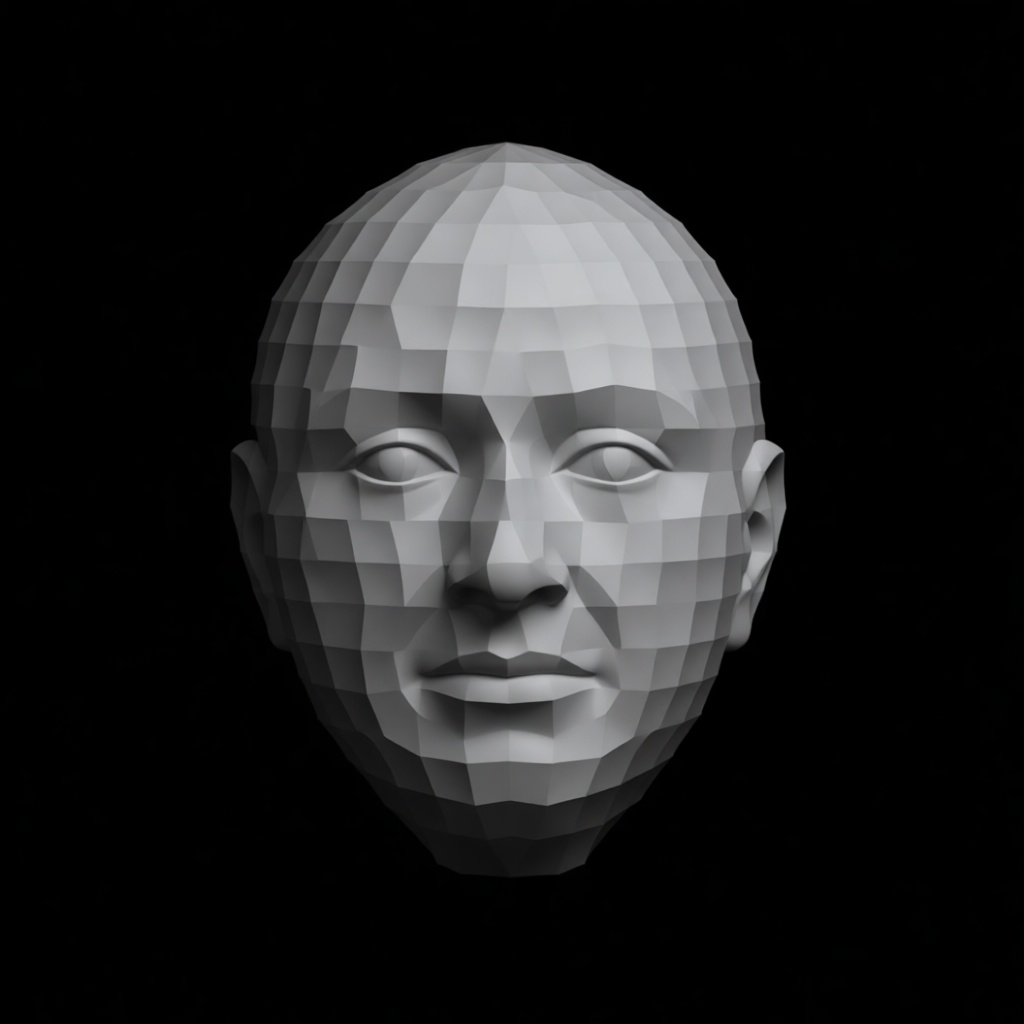 Low Poly Human Head free 3D printable STL