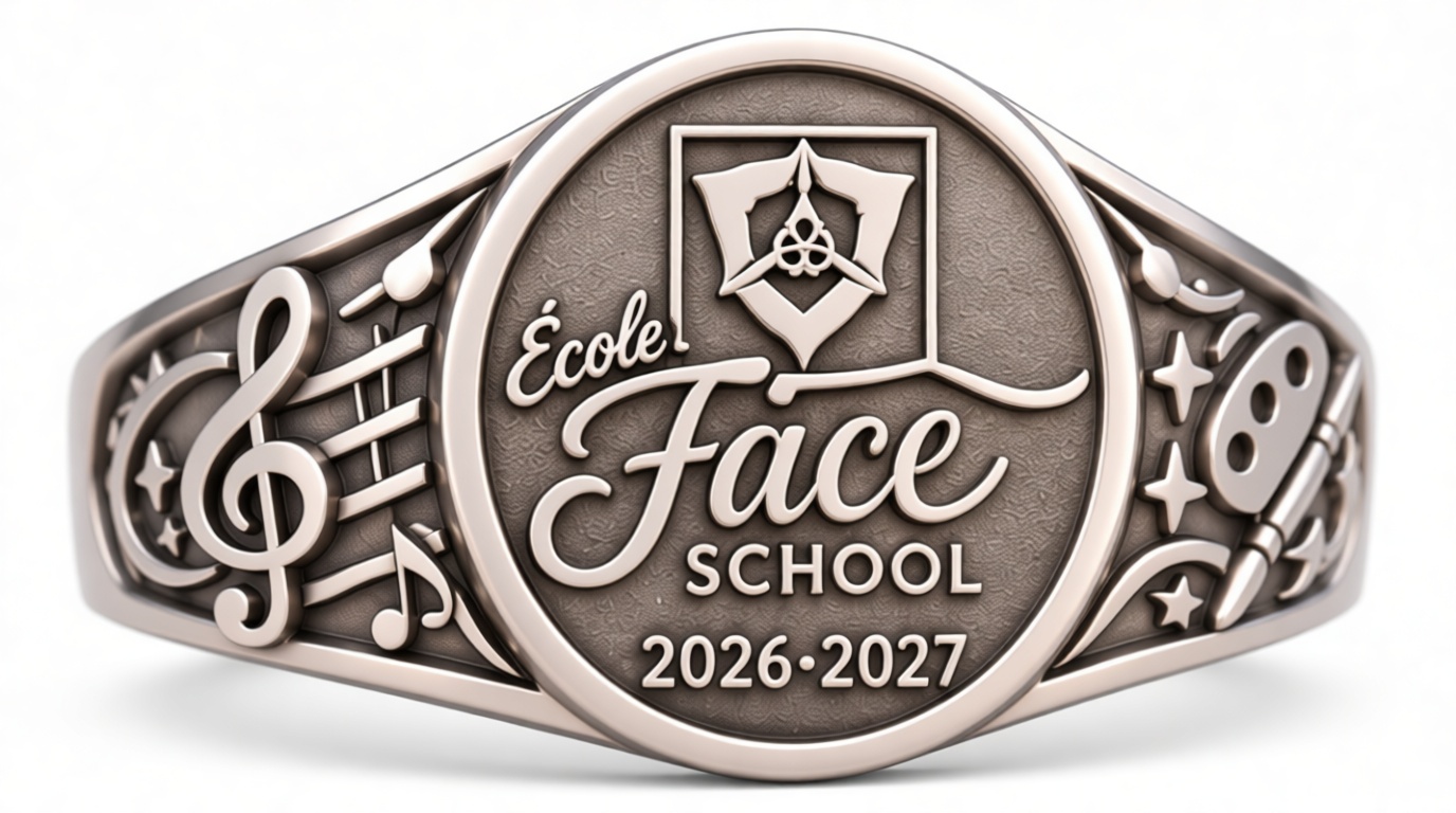 École Face School Ring free 3D printable STL