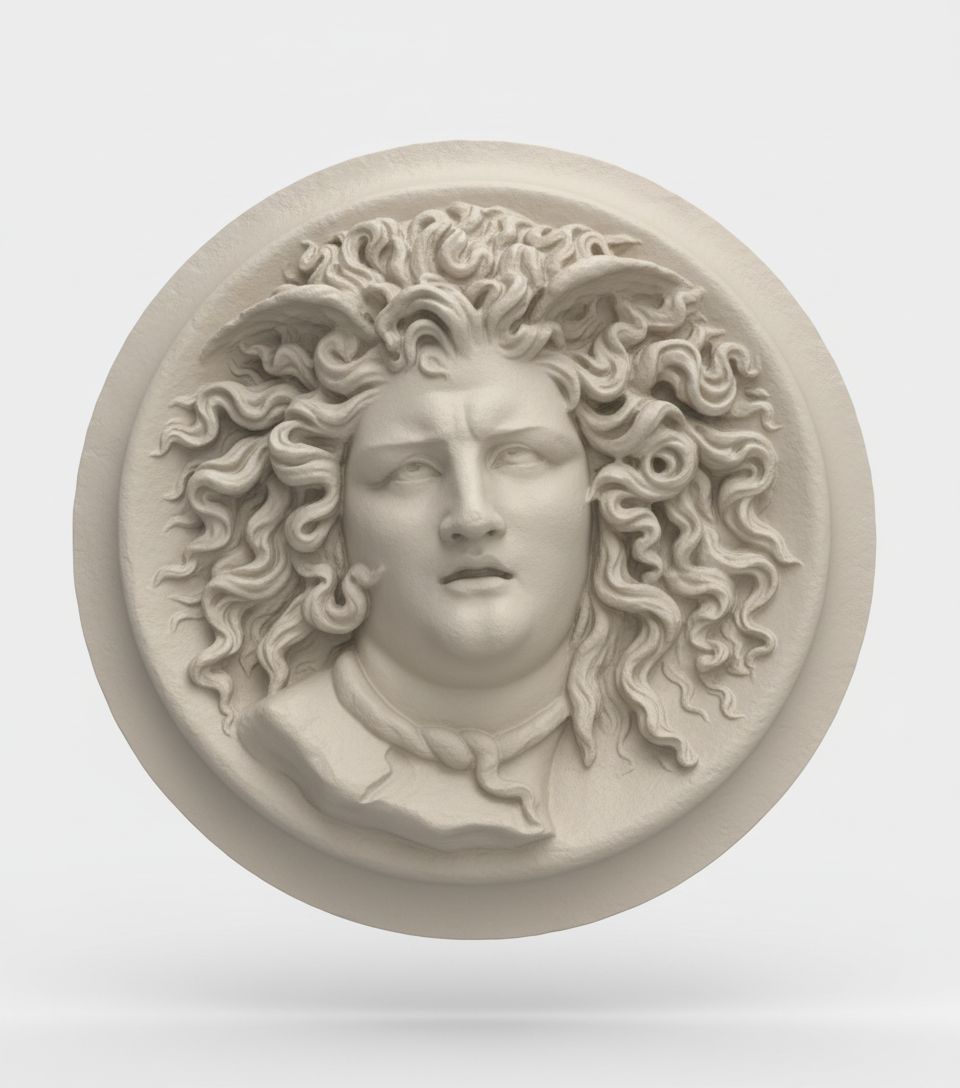 Medusa Relief Sculpture free 3D printable STL