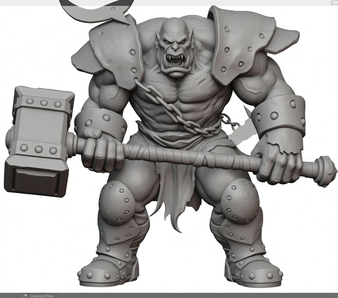 Orc Warrior Figurine free 3D printable STL