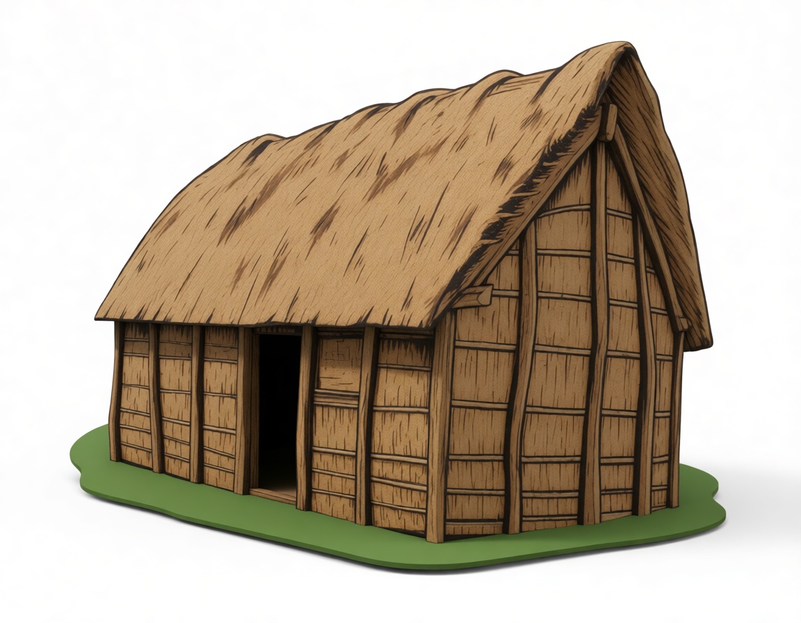 Medieval Thatched House Model free 3D printable STL
